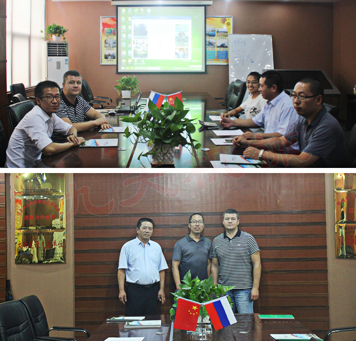 俄羅斯木屑烘干機(jī)考察鄭州烘干機(jī)廠家九天機(jī)械實圖